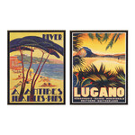 Jeffan Vintage Travel Prints - Antibes/Lugano - Set of 2