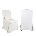 Jeffan Arabella Slipcovered Dining Chairs, Cream Linen, Set of 2 (Price is Per Pair)