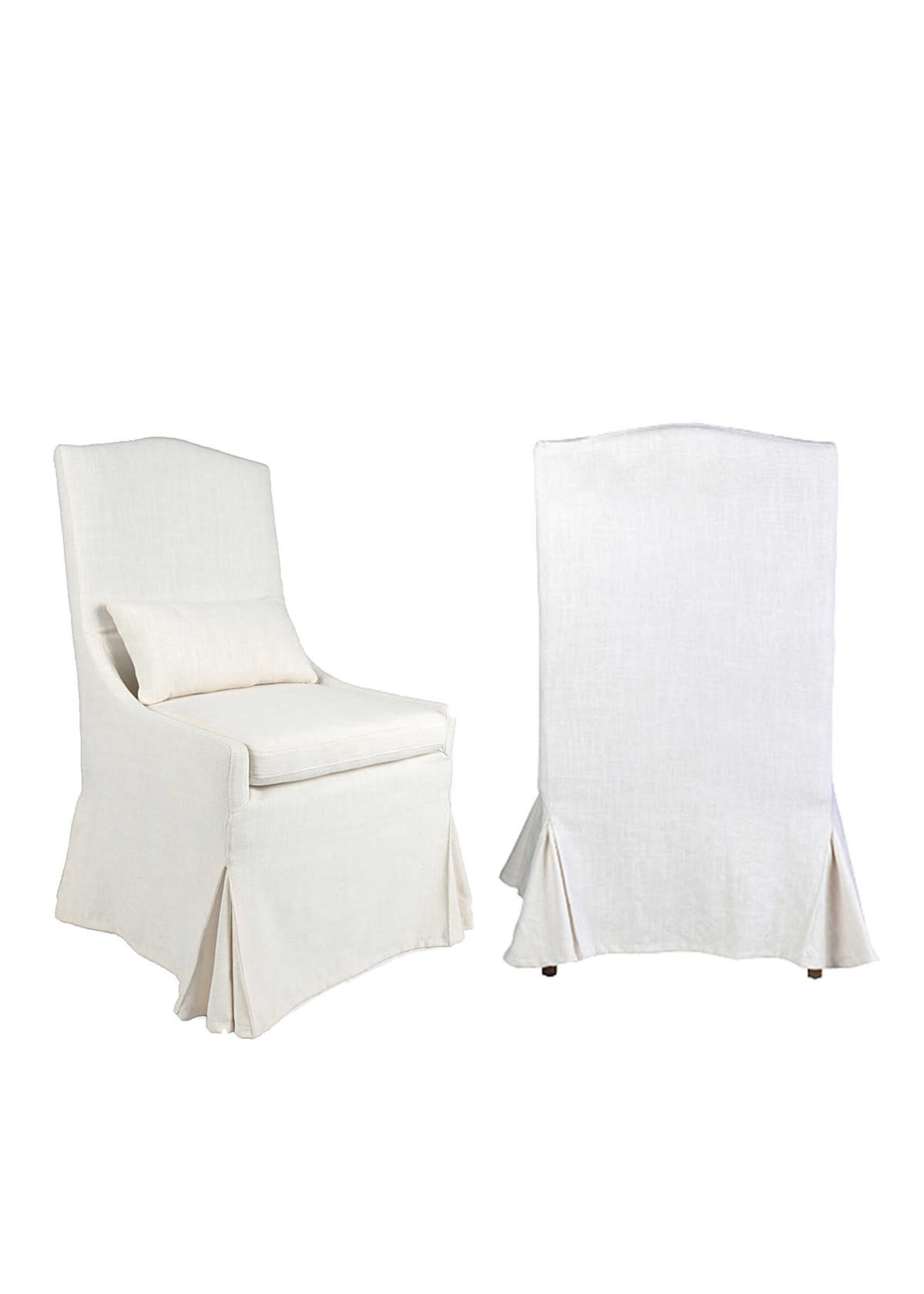Jeffan Arabella Slipcovered Dining Chairs, Cream Linen, Set of 2 (Price is Per Pair)