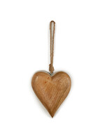 Demdaco Wood Heart with White Edge Ornament