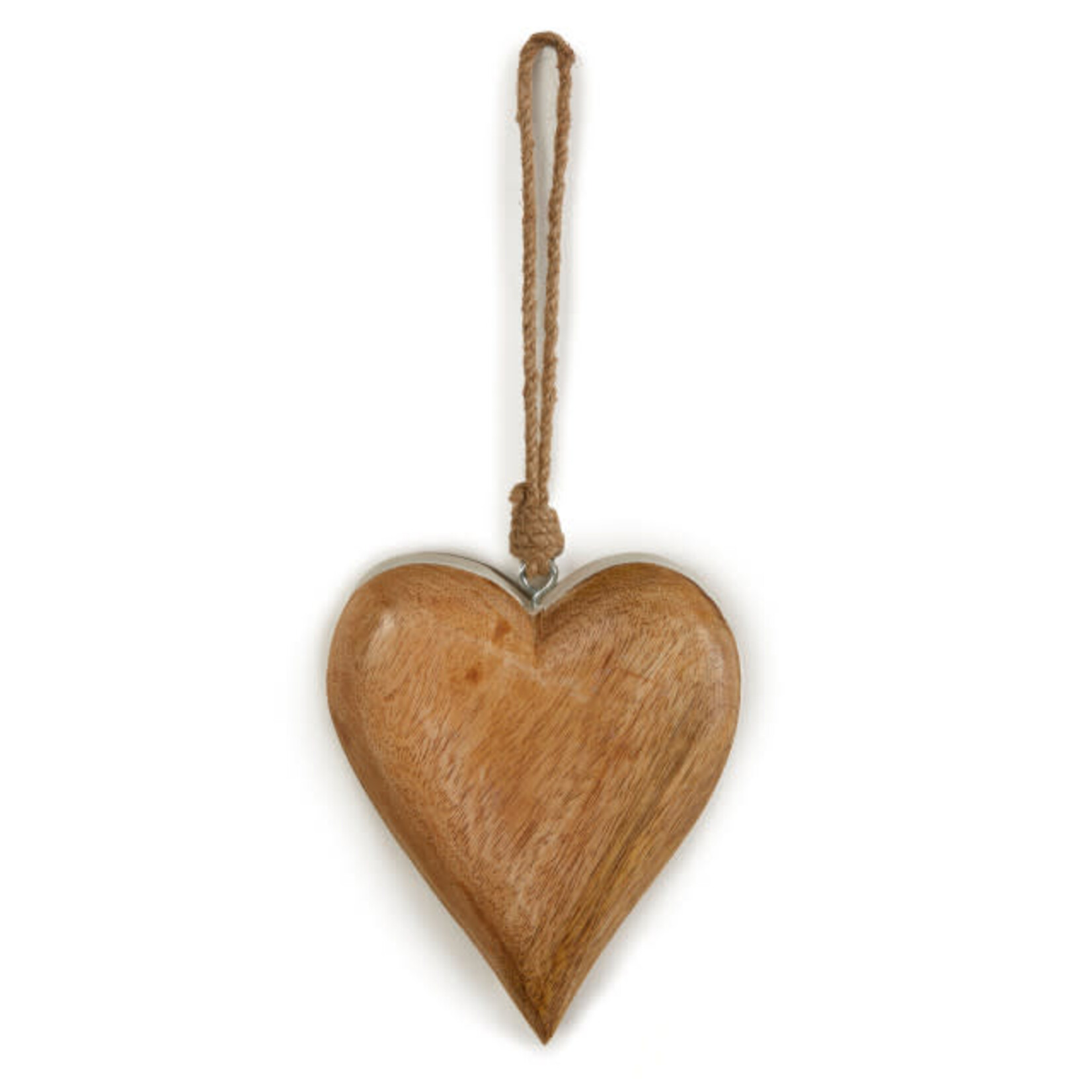 Demdaco Wood Heart with White Edge Ornament