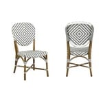 Jeffan Hamlet Bistro Chair with Synthetic Wicker - grey wash- Set of 2 (packaged 2 pcs per box) priced per pair