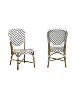 Jeffan Hamlet Bistro Chair with Synthetic Wicker - grey wash- Set of 2 (packaged 2 pcs per box) priced per pair