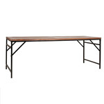 Jeffan Barley 85" Dining Table, Wood and Iron