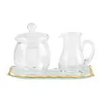 Mud Pie GOLD EDGE GLASS CREAM AND SUGAR SET
