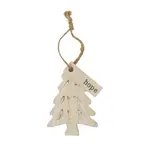 Mud Pie MEDIUM WOOD TREE ORNAMENT