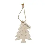 Mud Pie LARGE WOOD TREE ORNAMENT