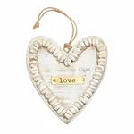 Mud Pie HEART BEADED PLAQUE ORNAMENT