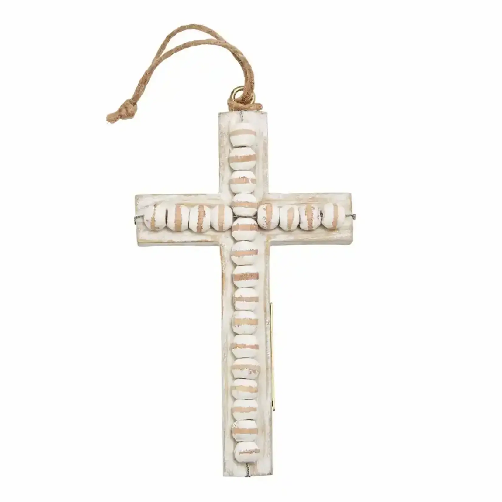 Mud Pie CROSS BEADED PLAQUE ORNAMENT