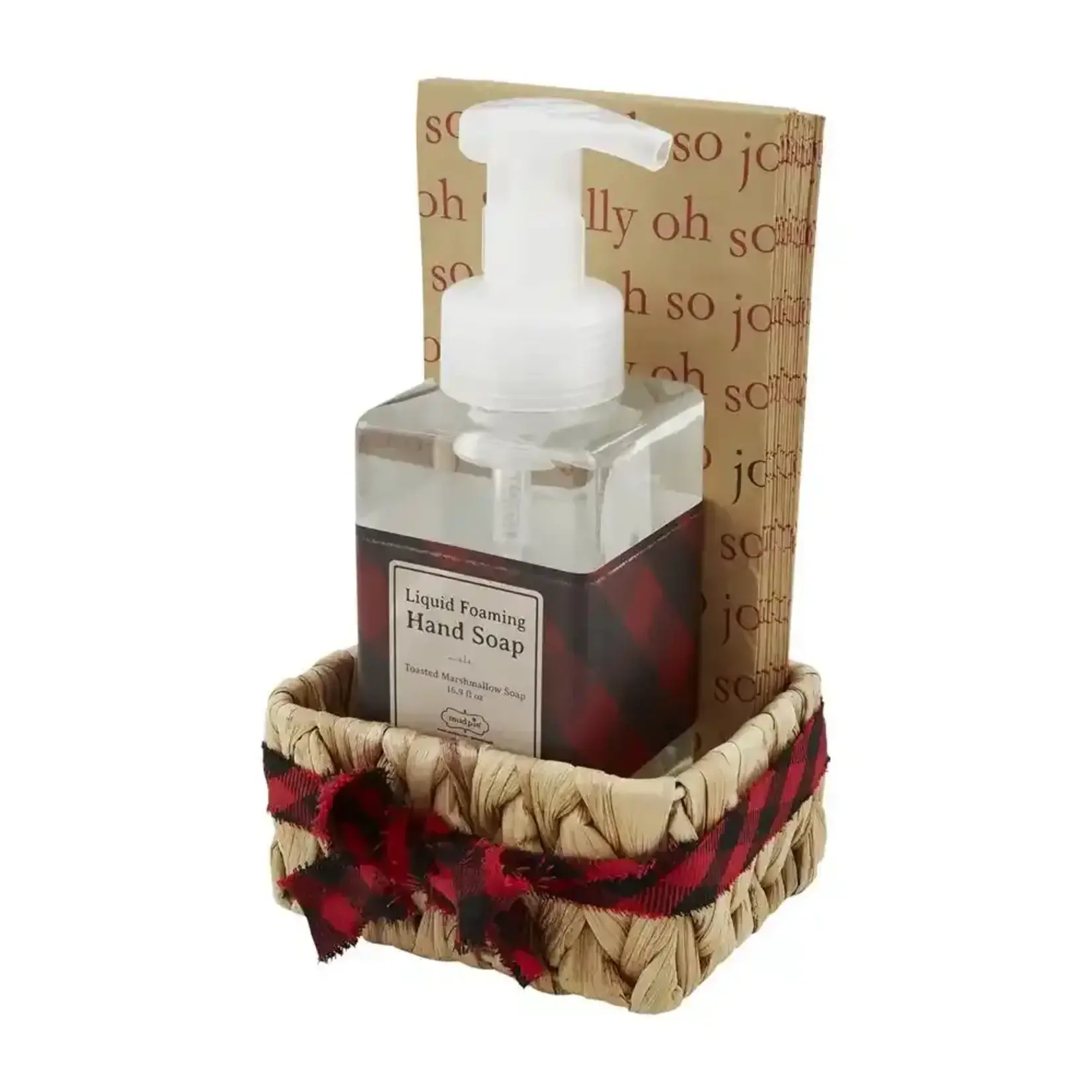Mud Pie RED CHECK SOAP NAPKIN SET