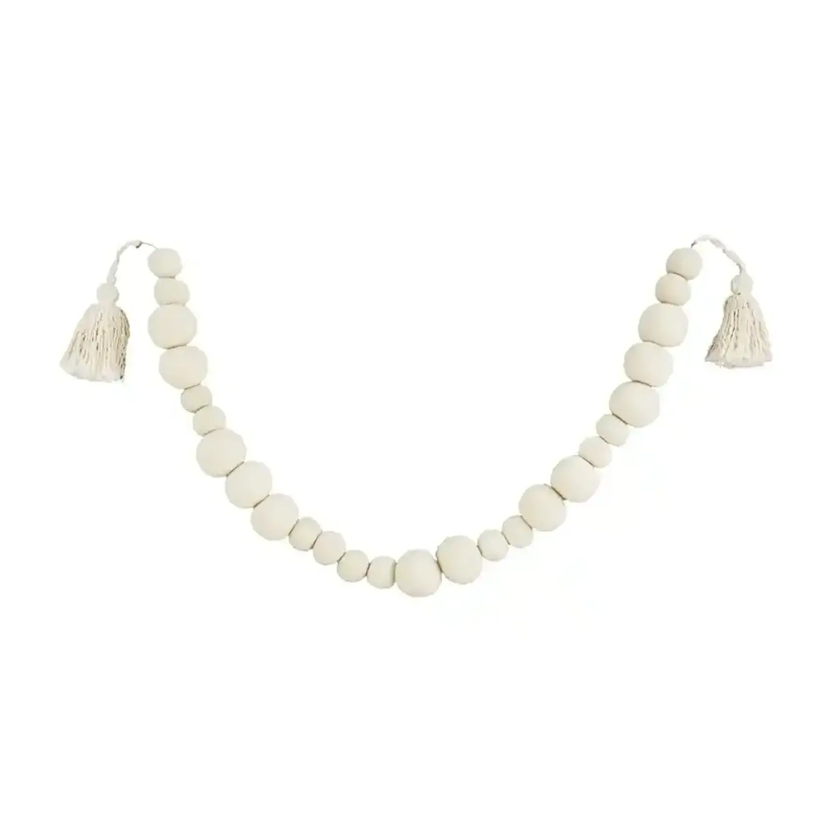 Mud Pie WHITE POM TASSEL GARLAND