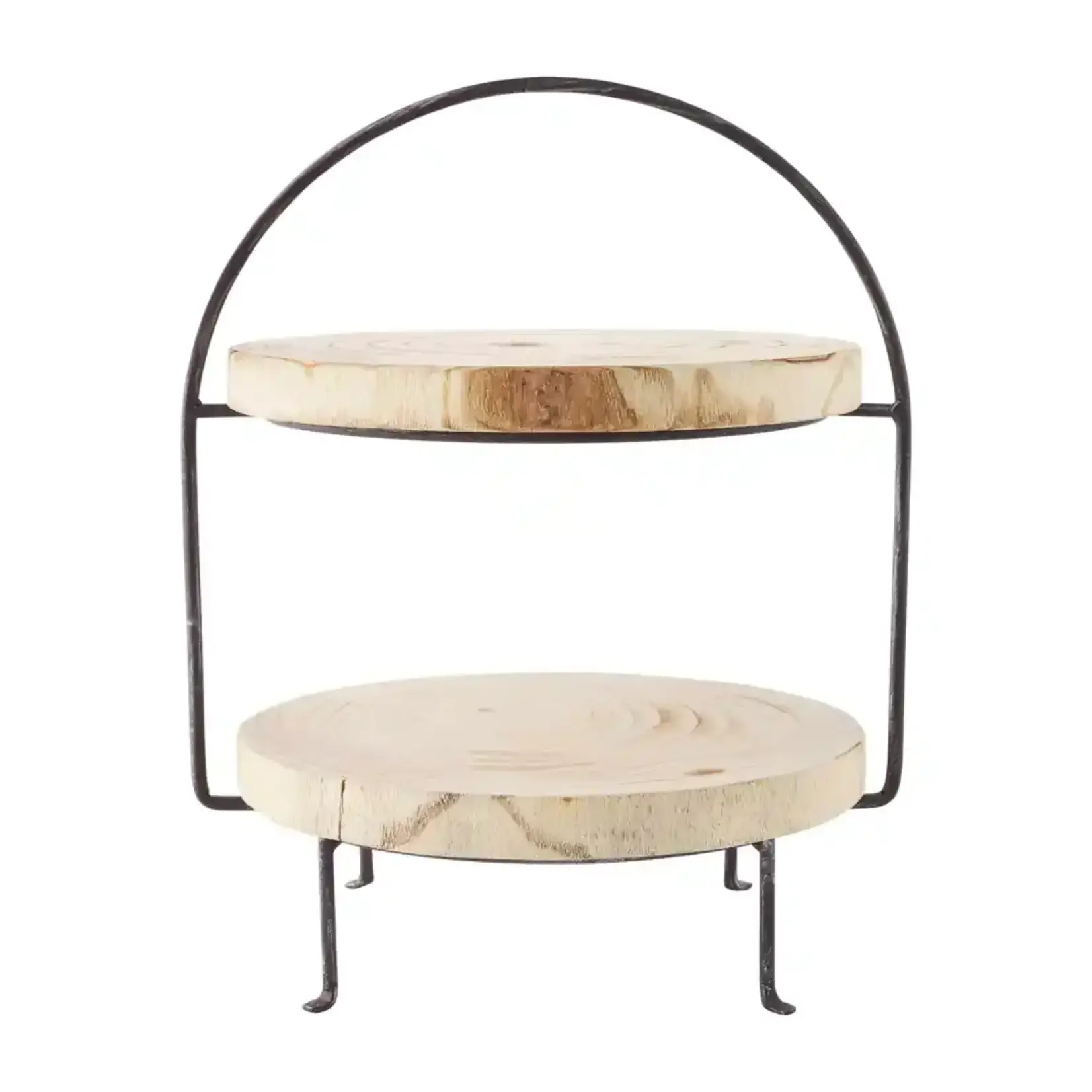 Mud Pie Wood Slice Tiered Server