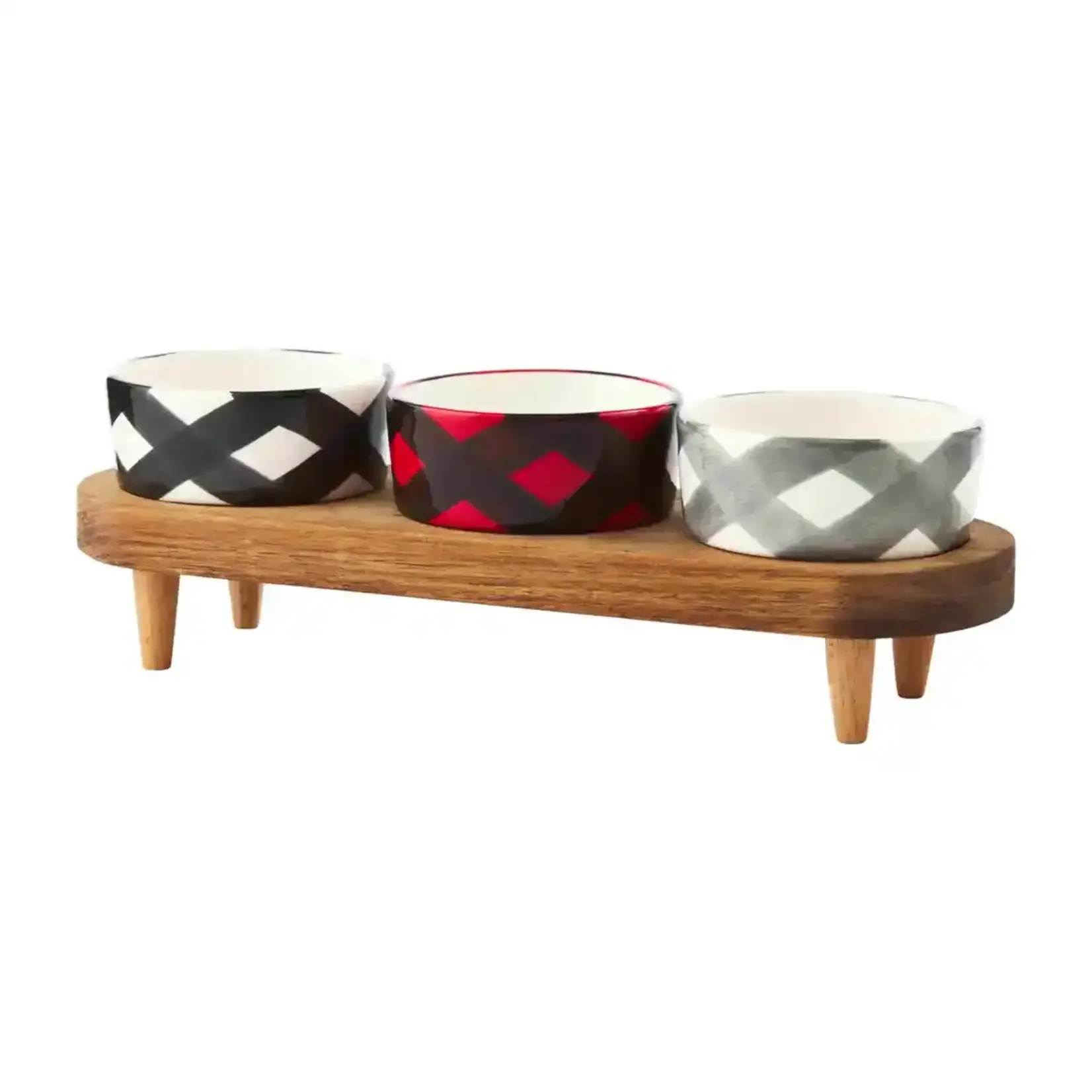 Mud Pie TRIPLE DIP BOWL PEDESTAL SET