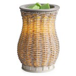 Candle Warmers Gray Washed Wicker Illumination Fragrance Warmer