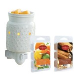 Candle Warmers White Hobnail Pluggable Fragrance Warmer Gift Set