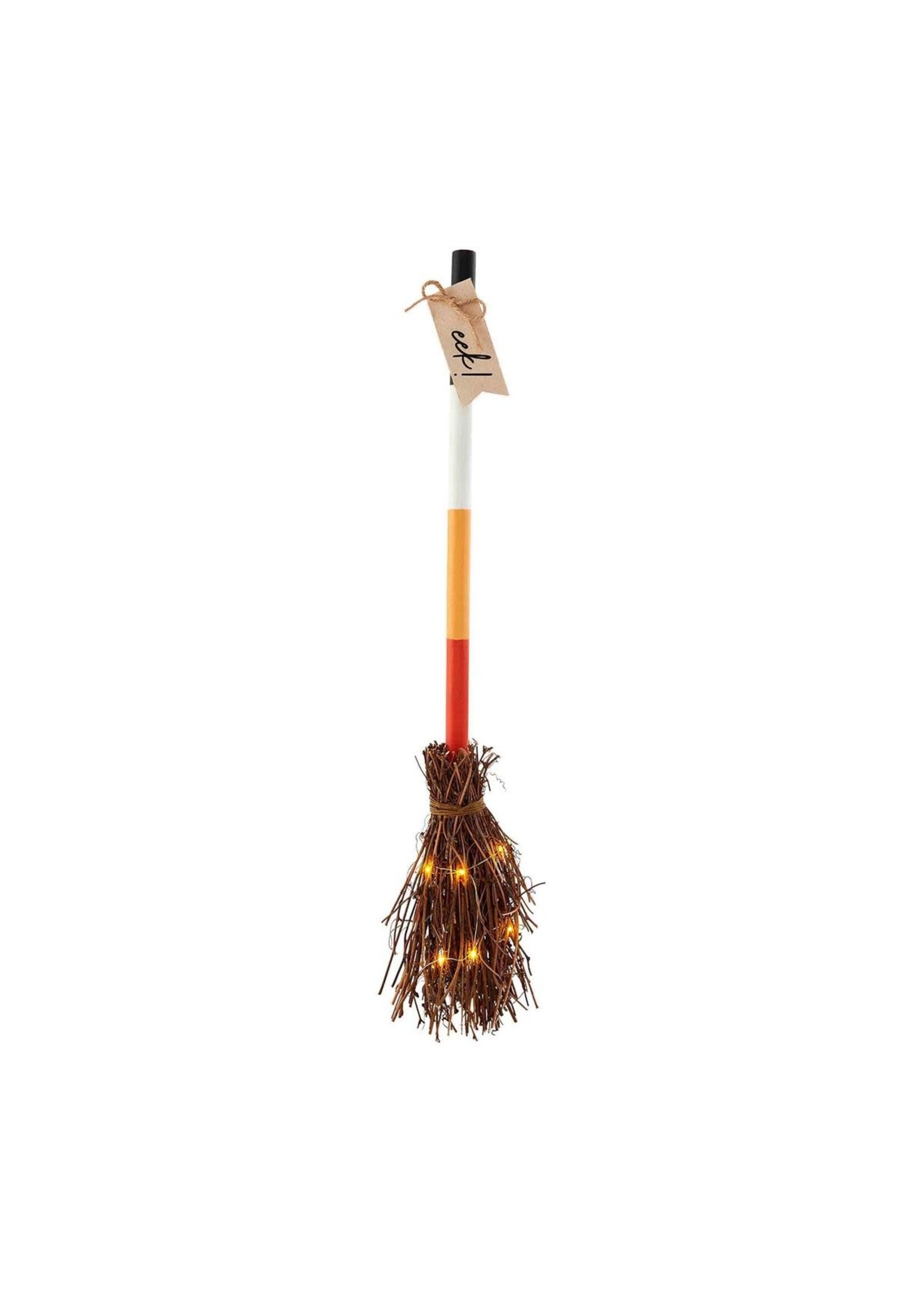 Mud Pie EEK LIGHT UP BROOM DECOR