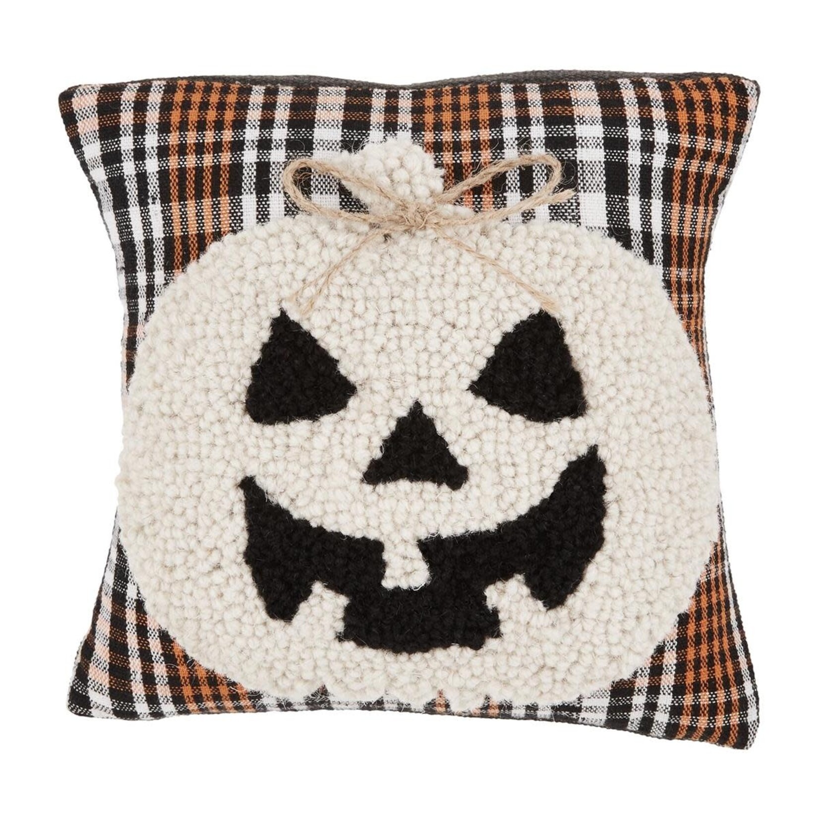 Mud Pie PLAID PUMPKIN THROW PILLOW