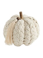 Mud Pie CREAM BRAIDED ROPE PUMPKIN