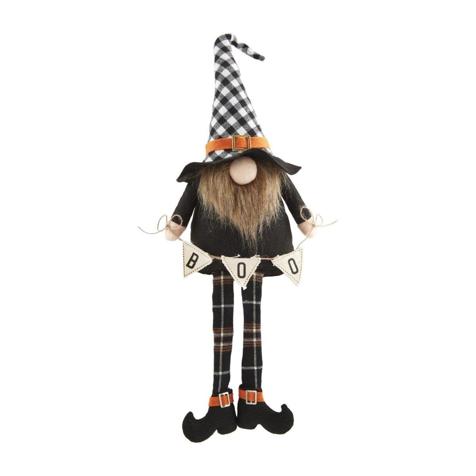Mud Pie PLAID HALLOWEEN DECORATIVE GNOME