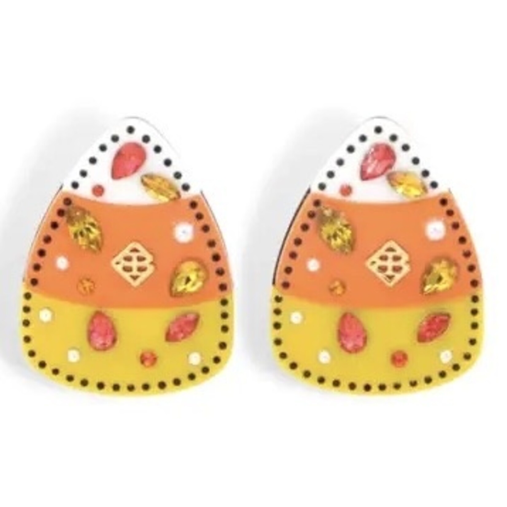 Brianna Cannon LARGE CANDY CORN STUD EARRINGS