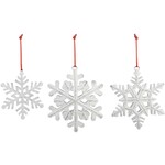 Demdaco Metal Distressed Snowflake Ornaments - Set of 3