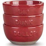 Demdaco Red Dollop Dipping Bowls - Set of 3