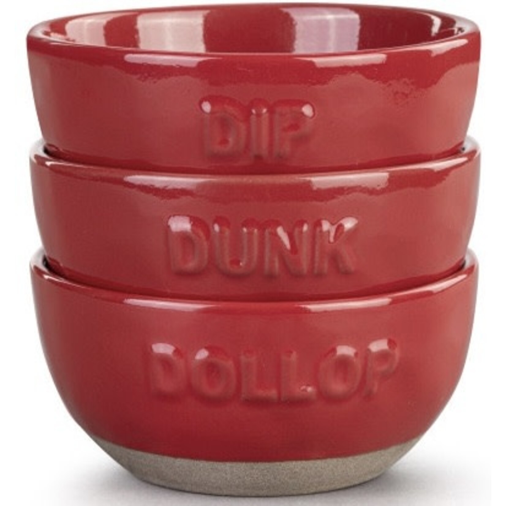 Demdaco Red Dollop Dipping Bowls - Set of 3