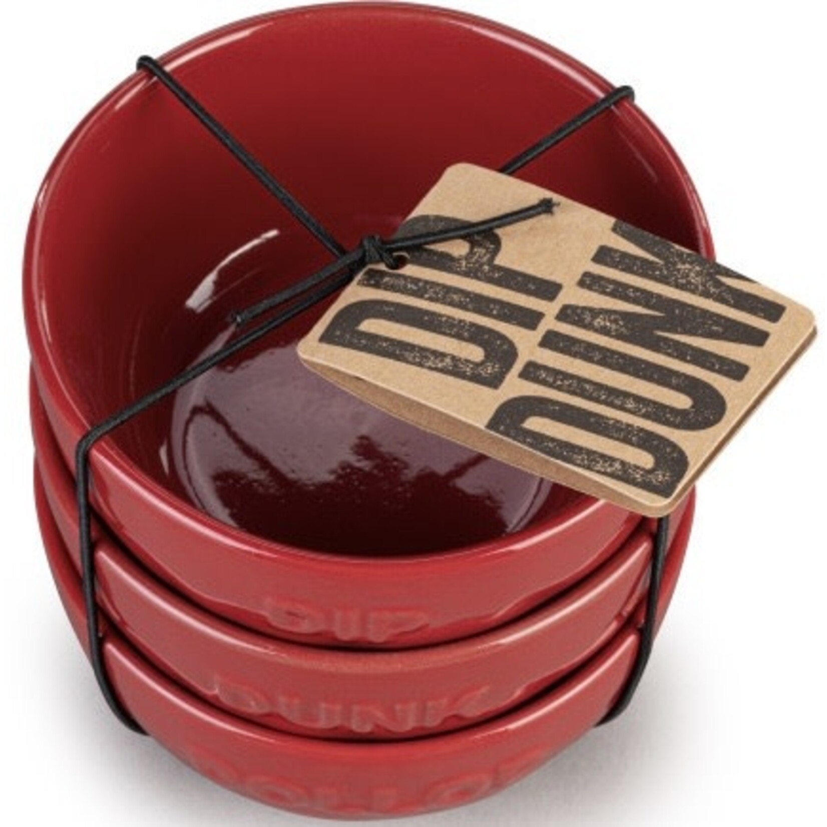 Demdaco Red Dollop Dipping Bowls - Set of 3