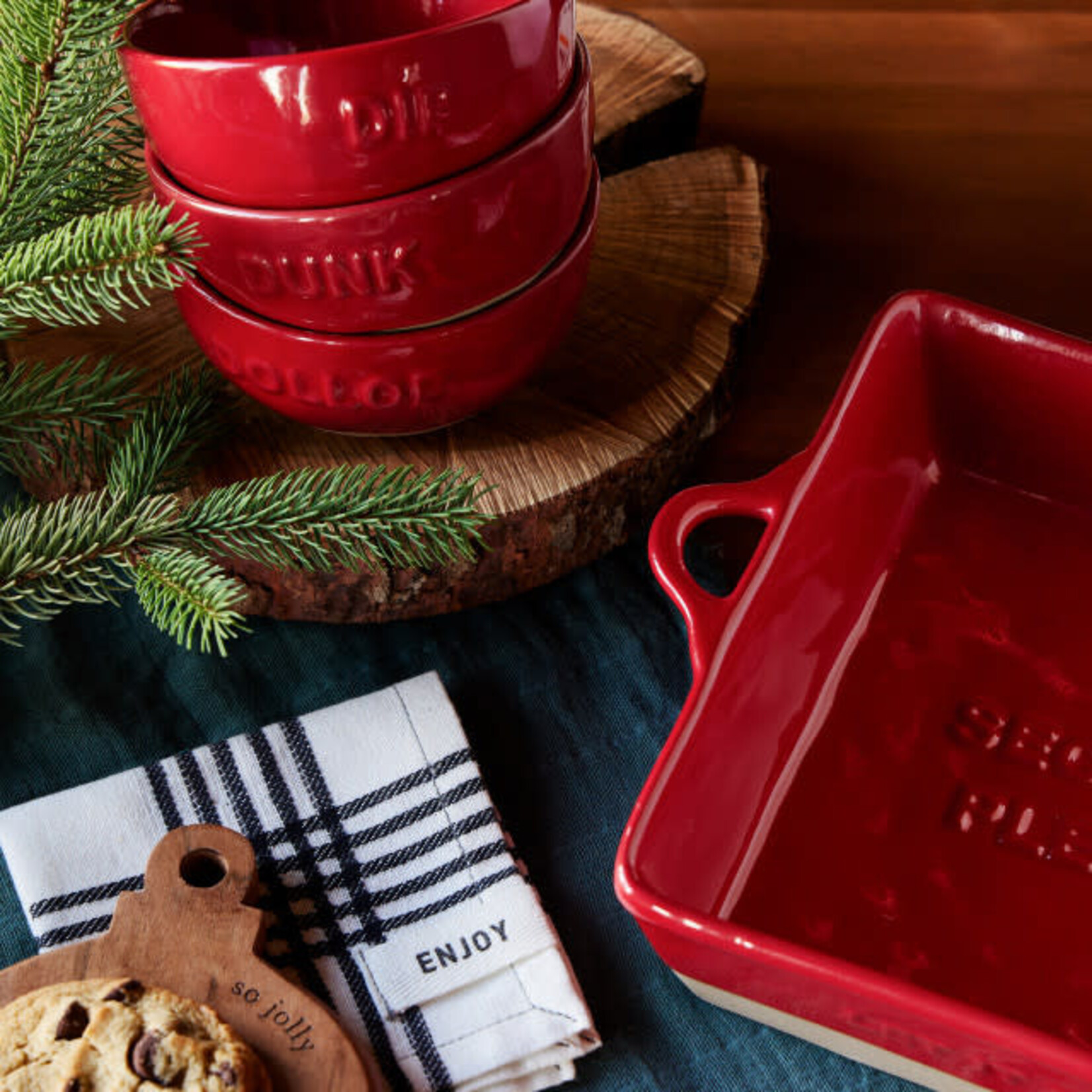 Demdaco Red Dollop Dipping Bowls - Set of 3