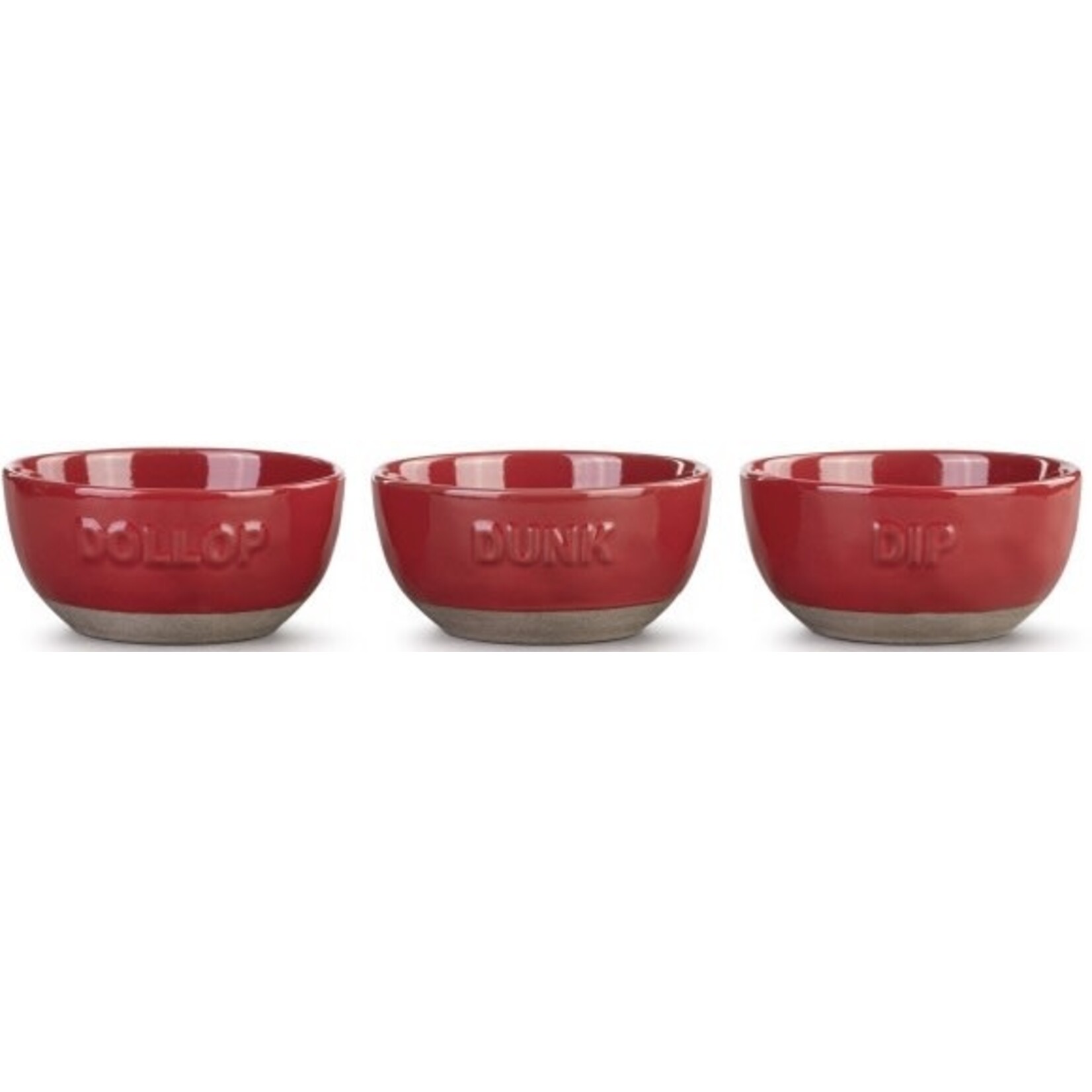 Demdaco Red Dollop Dipping Bowls - Set of 3