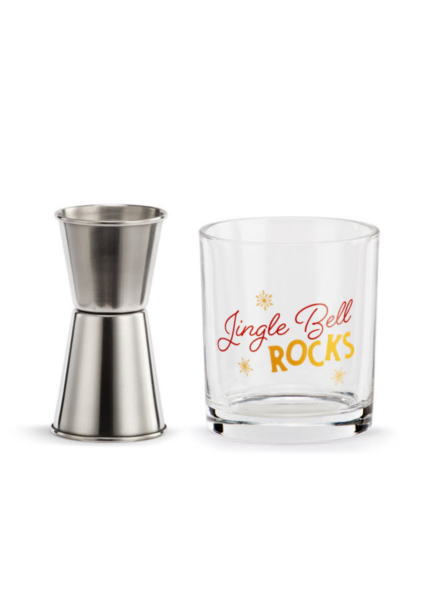 Demdaco Jingle Bell Rocks Glass & Jigger Set - Sage & Willow