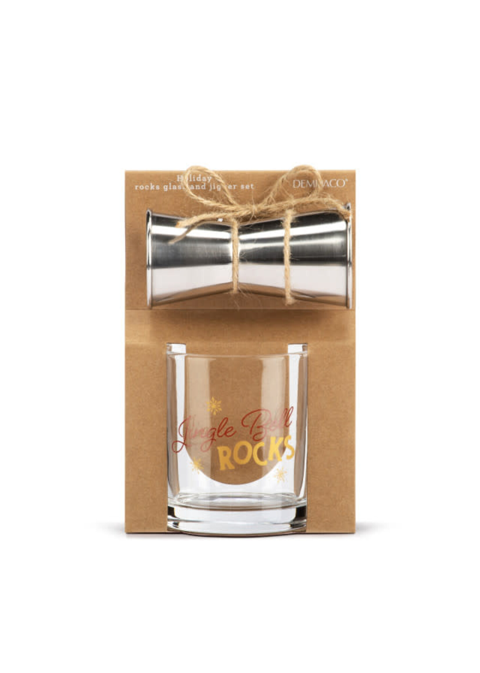 Demdaco White & Rose Christmas Wine Glasses - Set of 2 - Sage & Willow