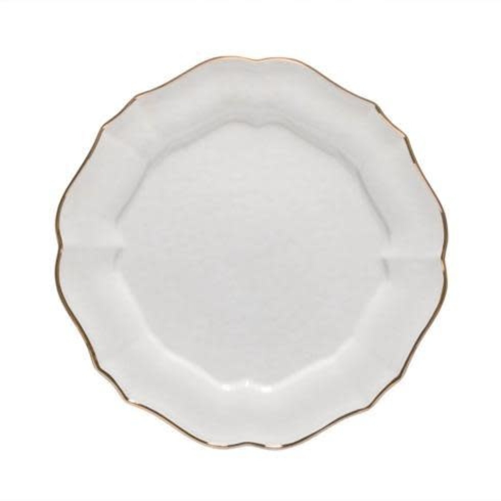 CASAFINA LIVING Impressions Dinner Plate, White w/ Gold Rim