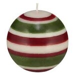 British Standard BRITISH COLOUR STANDARD - Large Striped Ball Candle - Guardsman Red, Pearl & Olive
