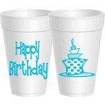 Happy Birthday Funky Cake - PINK- Pack of 10 Cups