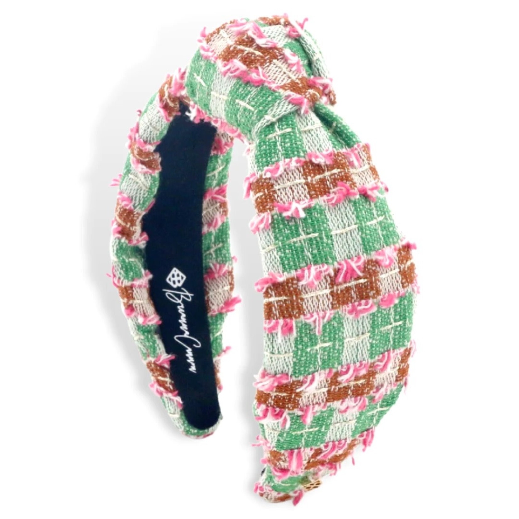 Brianna Cannon FALL PINK AND GREEN TWEED HEADBAND