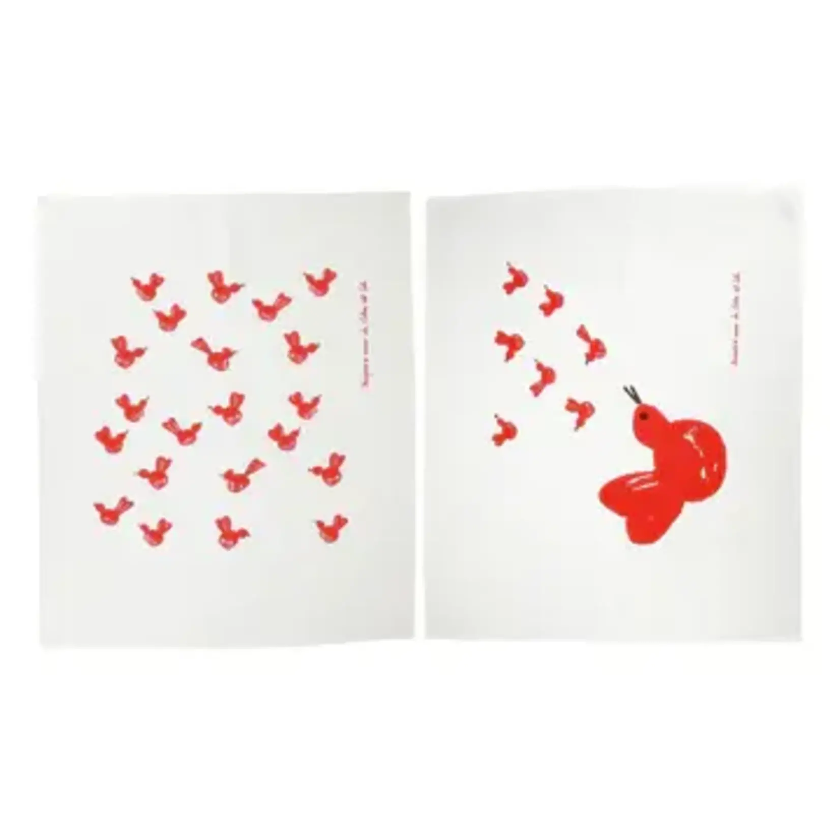 VIETRI Siciliano Linens Red Bird Dish Towels - Set of 2