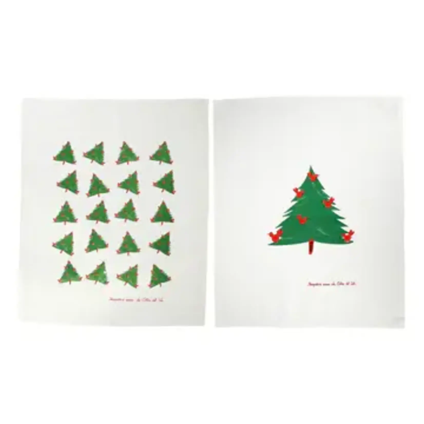 VIETRI Siciliano Linens Holiday Tree Dish Towels - Set of 2