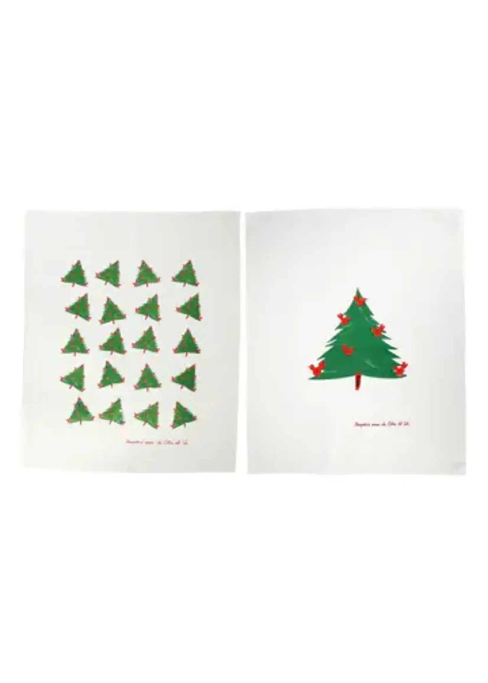 VIETRI Siciliano Linens Holiday Tree Dish Towels - Set of 2