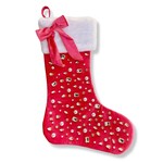 Brianna Cannon Christmas Berry PINK Stocking with Crystals and Bow