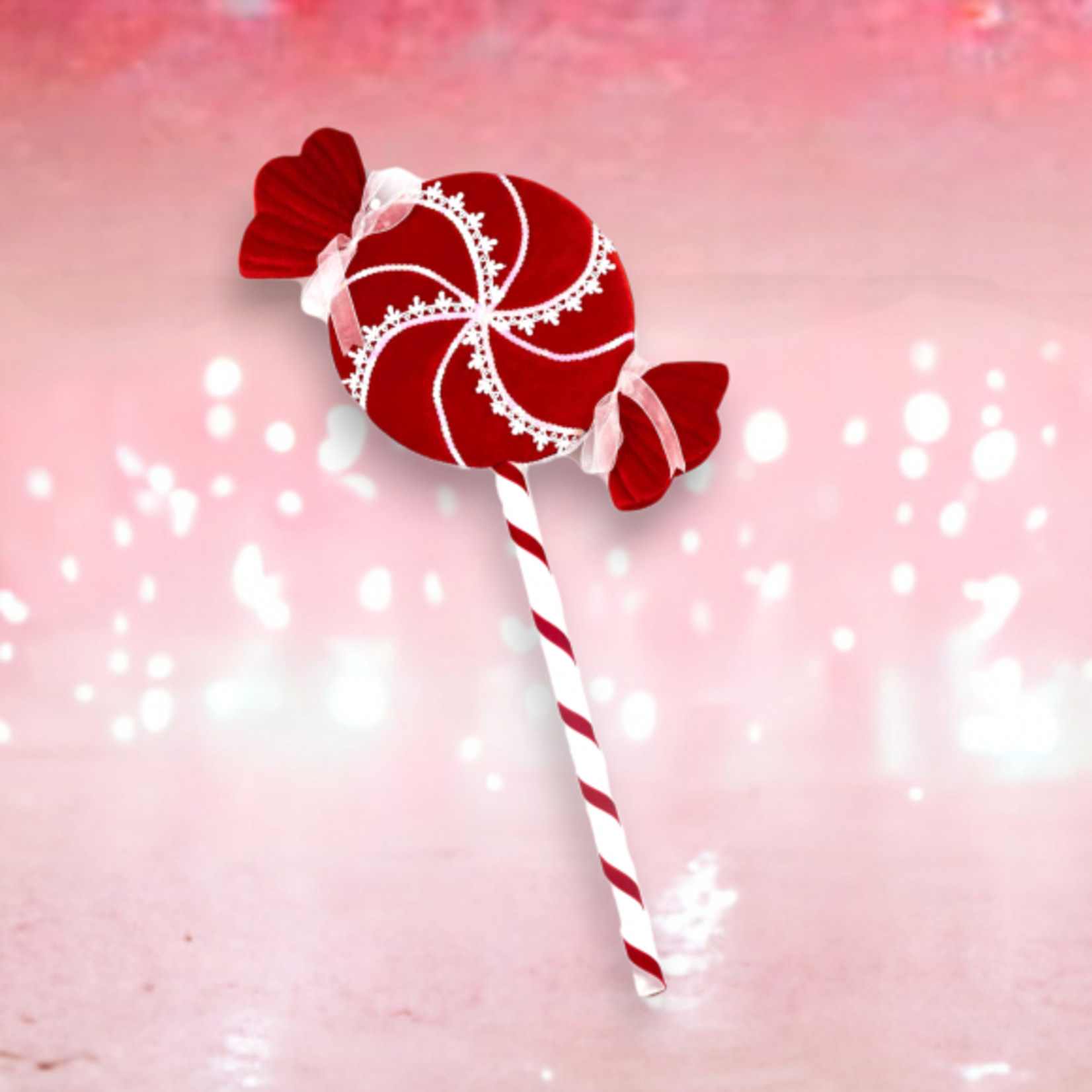 December Diamonds 30in Red/Lace Lollipop Pick