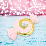 December Diamonds 17in Pink / Gold Swirl Candy Wrapper