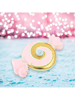 December Diamonds 17in Pink / Gold Swirl Candy Wrapper