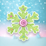 December Diamonds 12in Green Candy Snowflake