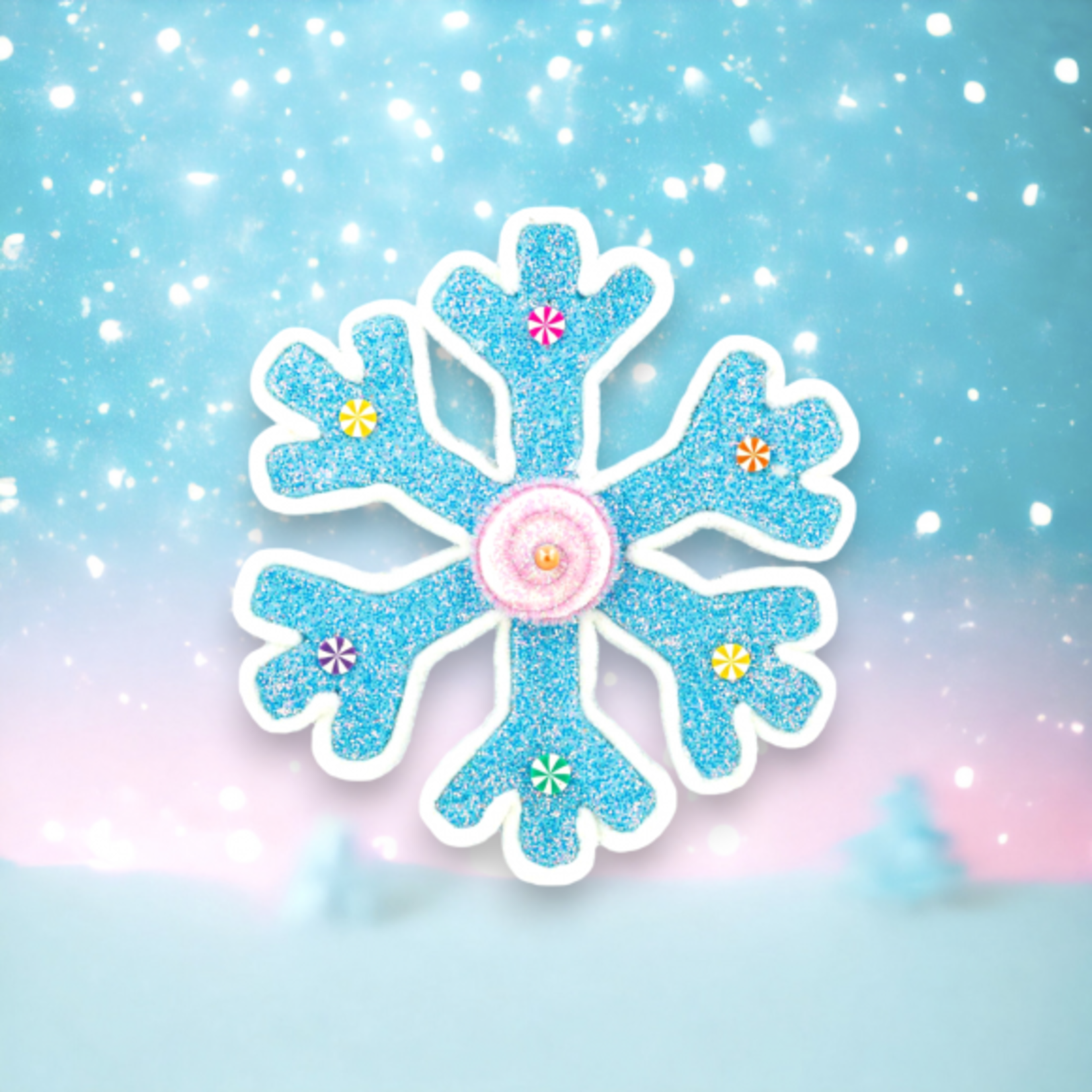 December Diamonds 10in Sm Blue Candy Snowflake