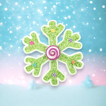 December Diamonds 10in Sm Green Candy Snowflake