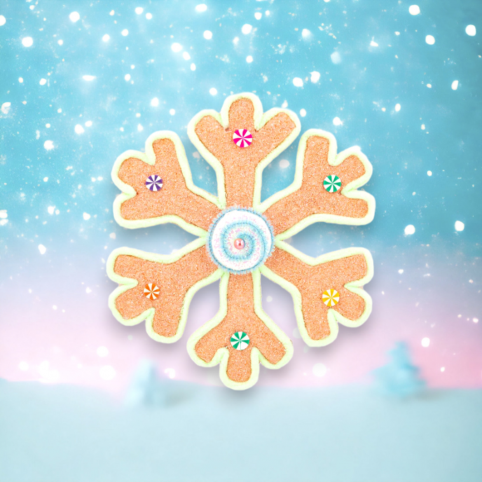 December Diamonds 10in Small Pink Candy Snowflake