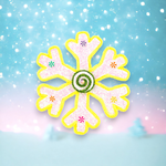 December Diamonds 10in Sm White/Yellow Candy Snowflake