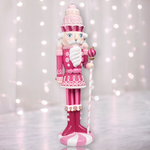 December Diamonds Pink Candy Nutcracker w/Staff
