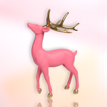 December Diamonds Bright Pink Deer w/Gold Antlers